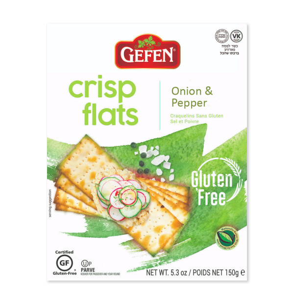 GEFEN CRISP FLATS ONION & PEPPER 150GR