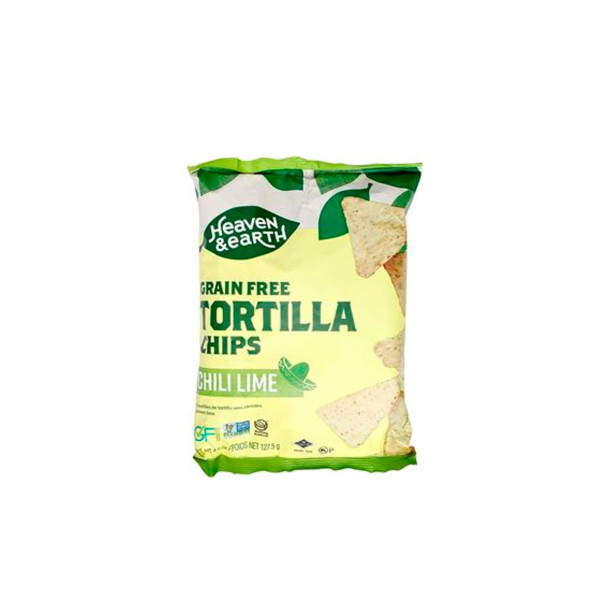 GRAIN FREE TORTILLA CHIPS CHILI LIME 127.5GR