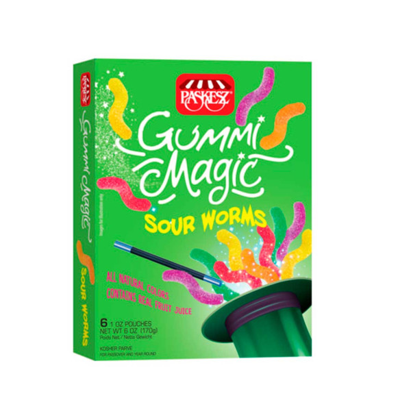 GUMMI MAGIC SOUR WORMS 6PK 170GR