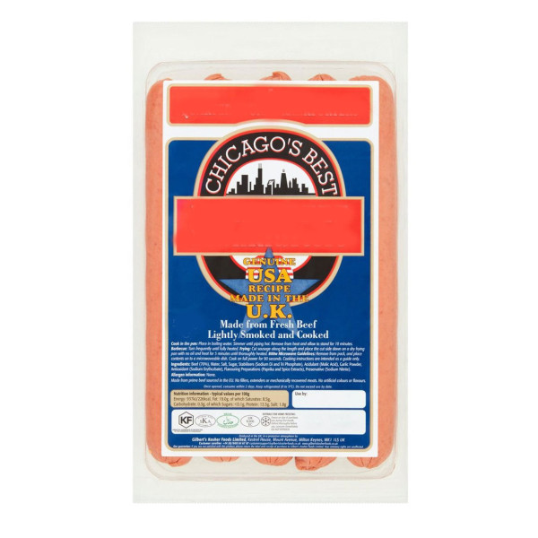 CHICAGOS BEEF HOT DOGS 350gr