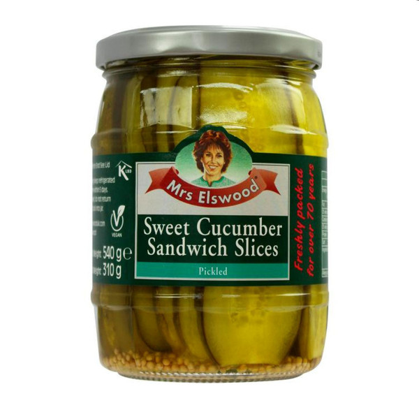 MRS ELSWOOD SWEET CUCUMBERS SPEARS 670GR