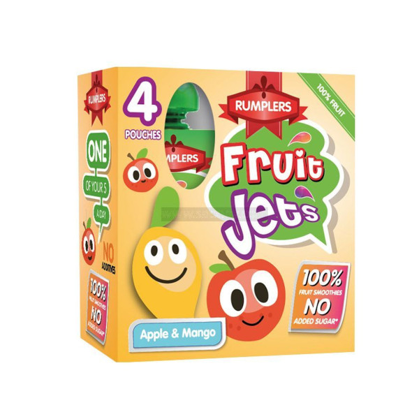 RUMPLERS FRUIT JETS APPLE & MANGO 4 POUCHES