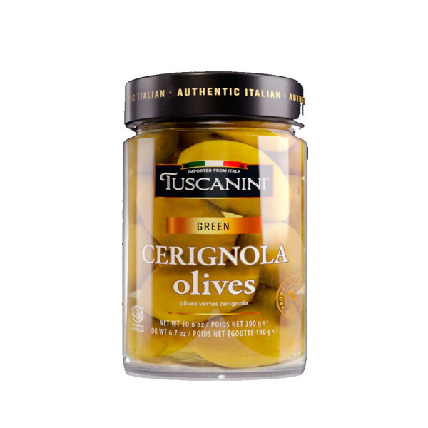 TUSCANINI GREEN CERIGNOLA OLIVES 300GR
