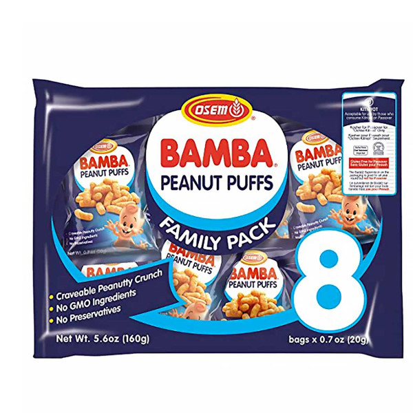 OSEM BAMBA PEANUT BUTTER PUFFS FAMILY PACK 8X20GR