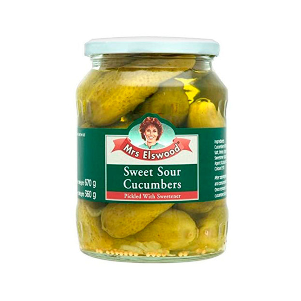 MRS ELSWOOD SWEET N SOUR CUCUMBERS 670GR