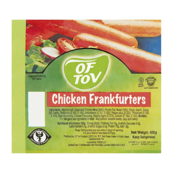 OF TOV CHICKEN FRANFUTERS 400GR