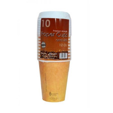 PAPER CUPS WITH LIDS 12OZ 10PK